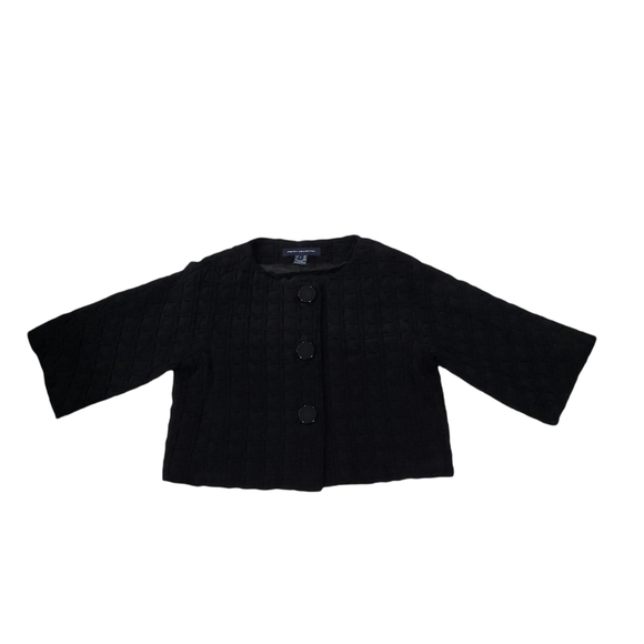 French Connection Vintage Virgin Wool Black Bolero Blazer Size 4 - Picture 3 of 11